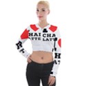 I love chai latte Long Sleeve Cropped Velvet Jacket View1