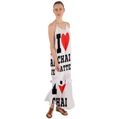 I Love Chai Latte Cami Maxi Ruffle Chiffon Dress by ilovewhateva