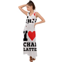 I Love Chai Latte V-neck Chiffon Maxi Dress by ilovewhateva