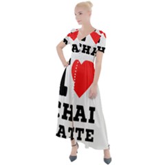 I Love Chai Latte Button Up Short Sleeve Maxi Dress by ilovewhateva