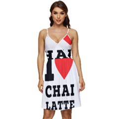 I Love Chai Latte V-neck Pocket Summer Dress  by ilovewhateva