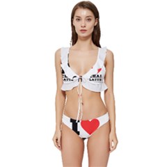 I Love Chai Latte Low Cut Ruffle Edge Bikini Set by ilovewhateva