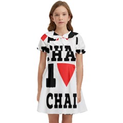 I Love Chai Latte Kids  Bow Tie Puff Sleeve Dress by ilovewhateva