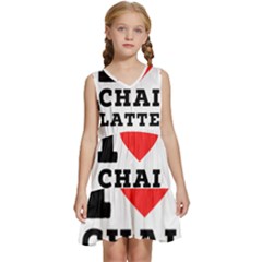 I Love Chai Latte Kids  Sleeveless Tiered Mini Dress by ilovewhateva