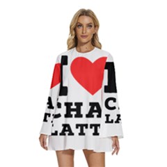 I Love Chai Latte Round Neck Long Sleeve Bohemian Style Chiffon Mini Dress by ilovewhateva