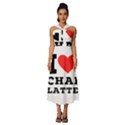 I love chai latte Sleeveless Cross Front Cocktail Midi Chiffon Dress View1