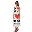 I love chai latte Sleeveless Cross Front Cocktail Midi Chiffon Dress View2