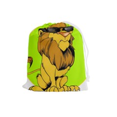 Lion Cartoon Parody Drawstring Pouch (large) by danenraven