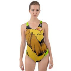 Lion Cartoon Parody Cut-out Back One Piece Swimsuit by danenraven