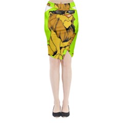 Lion Cartoon Parody Midi Wrap Pencil Skirt by danenraven