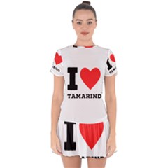 I Love Tamarind Drop Hem Mini Chiffon Dress by ilovewhateva