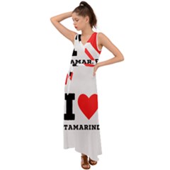 I Love Tamarind V-neck Chiffon Maxi Dress by ilovewhateva