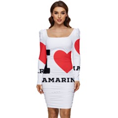 I Love Tamarind Women Long Sleeve Ruched Stretch Jersey Dress by ilovewhateva