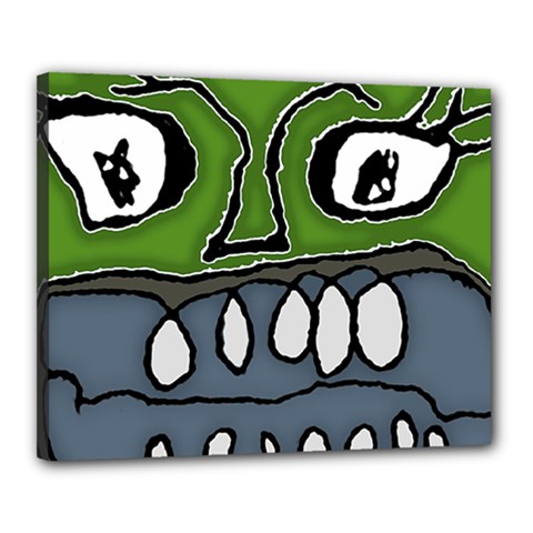 Extreme Closeup Angry Monster Vampire Canvas 20  X 16  (stretched) by dflcprintsclothing