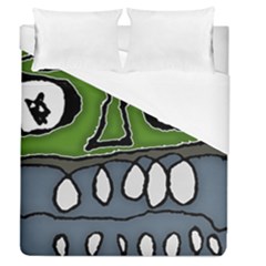 Extreme Closeup Angry Monster Vampire Duvet Cover (queen Size) by dflcprintsclothing