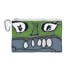 Extreme Closeup Angry Monster Vampire Canvas Cosmetic Bag (medium) by dflcprintsclothing