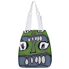 Extreme Closeup Angry Monster Vampire Center Zip Backpack by dflcprintsclothing