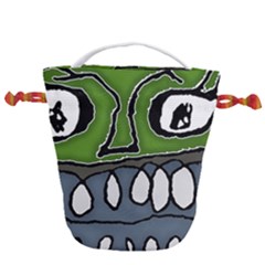 Extreme Closeup Angry Monster Vampire Drawstring Bucket Bag by dflcprintsclothing