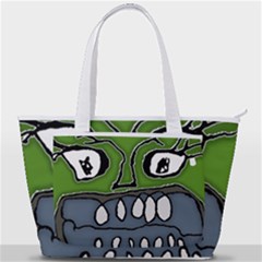 Extreme Closeup Angry Monster Vampire Back Pocket Shoulder Bag 