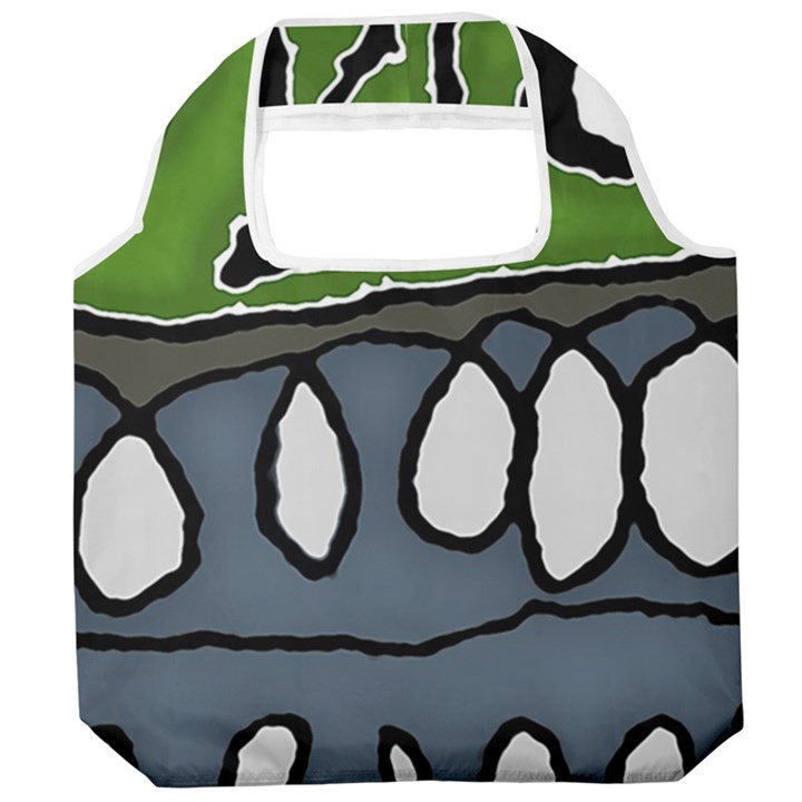 Extreme Closeup Angry Monster Vampire Foldable Grocery Recycle Bag