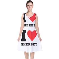 I love sherbet V-Neck Midi Sleeveless Dress 