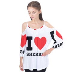 I love sherbet Flutter Sleeve Tee 