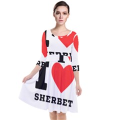 I Love Sherbet Quarter Sleeve Waist Band Dress by ilovewhateva