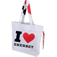 I Love Sherbet Drawstring Tote Bag by ilovewhateva