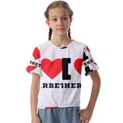 I love sherbet Kids  Cuff Sleeve Scrunch Bottom Tee