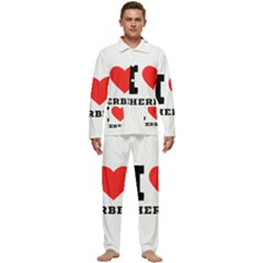 I love sherbet Men s Long Sleeve Velvet Pocket Pajamas Set