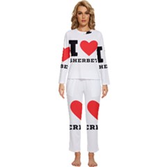 I love sherbet Womens  Long Sleeve Lightweight Pajamas Set