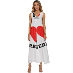 I love sherbet V-Neck Sleeveless Loose Fit Overalls