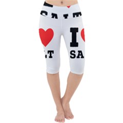 I Love Salt Lightweight Velour Cropped Yoga Leggings by ilovewhateva