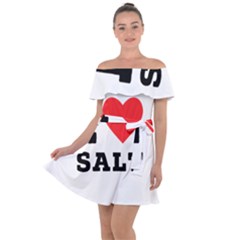 I Love Salt Off Shoulder Velour Dress by ilovewhateva