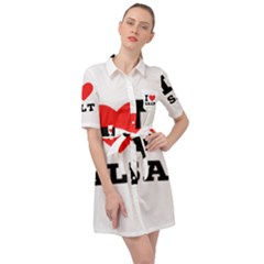 I Love Salt Belted Shirt Dress by ilovewhateva