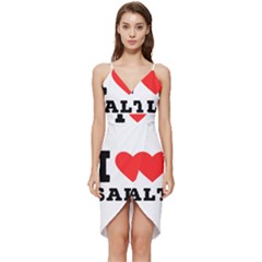 I Love Salt Wrap Frill Dress by ilovewhateva