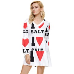 I Love Salt Tiered Long Sleeve Mini Dress by ilovewhateva