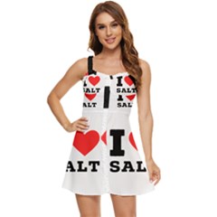 I Love Salt Ruffle Edge Bra Cup Chiffon Mini Dress by ilovewhateva