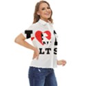 I love salt Women s Short Sleeve Double Pocket Shirt View2