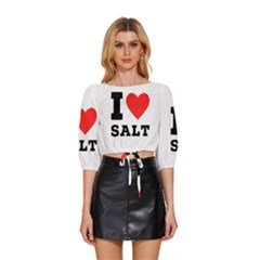 I Love Salt Mid Sleeve Drawstring Hem Top