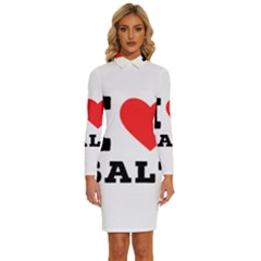 I Love Salt Long Sleeve Shirt Collar Bodycon Dress by ilovewhateva