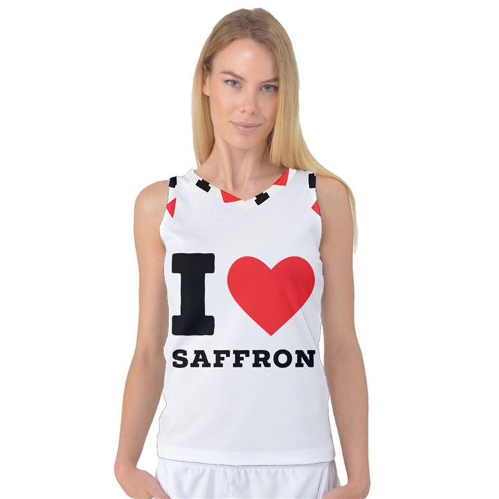 I love saffron Women s Basketball Tank Top