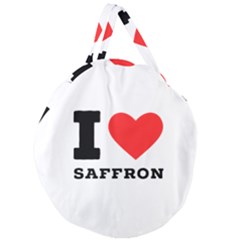 I Love Saffron Giant Round Zipper Tote by ilovewhateva