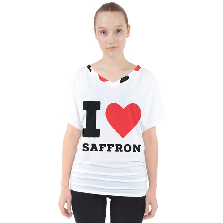 I love saffron V-Neck Dolman Drape Top