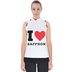 I Love Saffron Mock Neck Shell Top by ilovewhateva