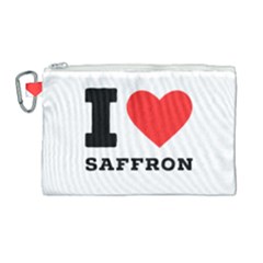 I Love Saffron Canvas Cosmetic Bag (large) by ilovewhateva