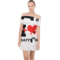 I Love Saffron Off Shoulder Chiffon Dress by ilovewhateva