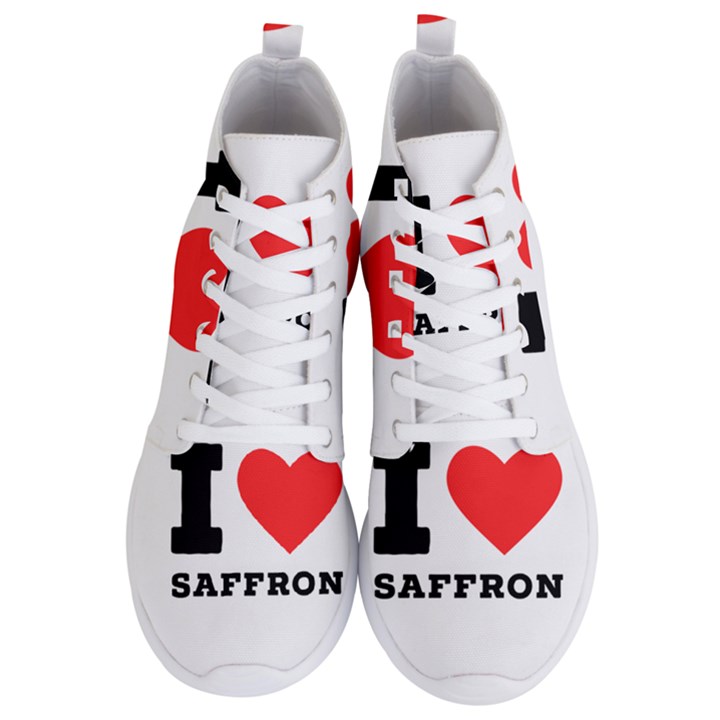 I love saffron Men s Lightweight High Top Sneakers