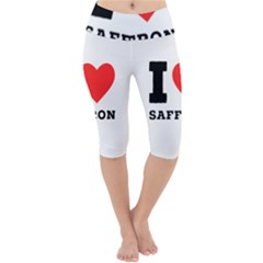 I Love Saffron Lightweight Velour Cropped Yoga Leggings by ilovewhateva