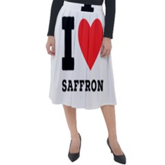 I Love Saffron Classic Velour Midi Skirt  by ilovewhateva